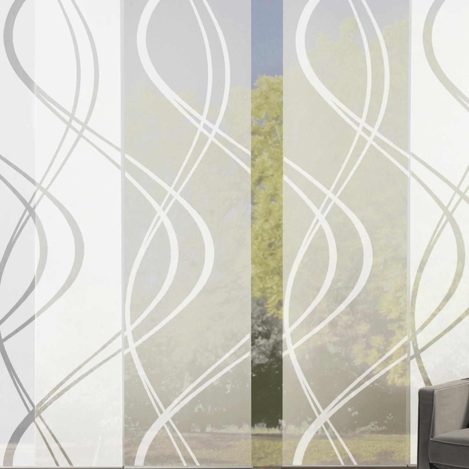 ZASŁONA PANELOWA TIBERIO, ZESTAW 4 SZT - biały, Modern, tkanina (60/245cm)