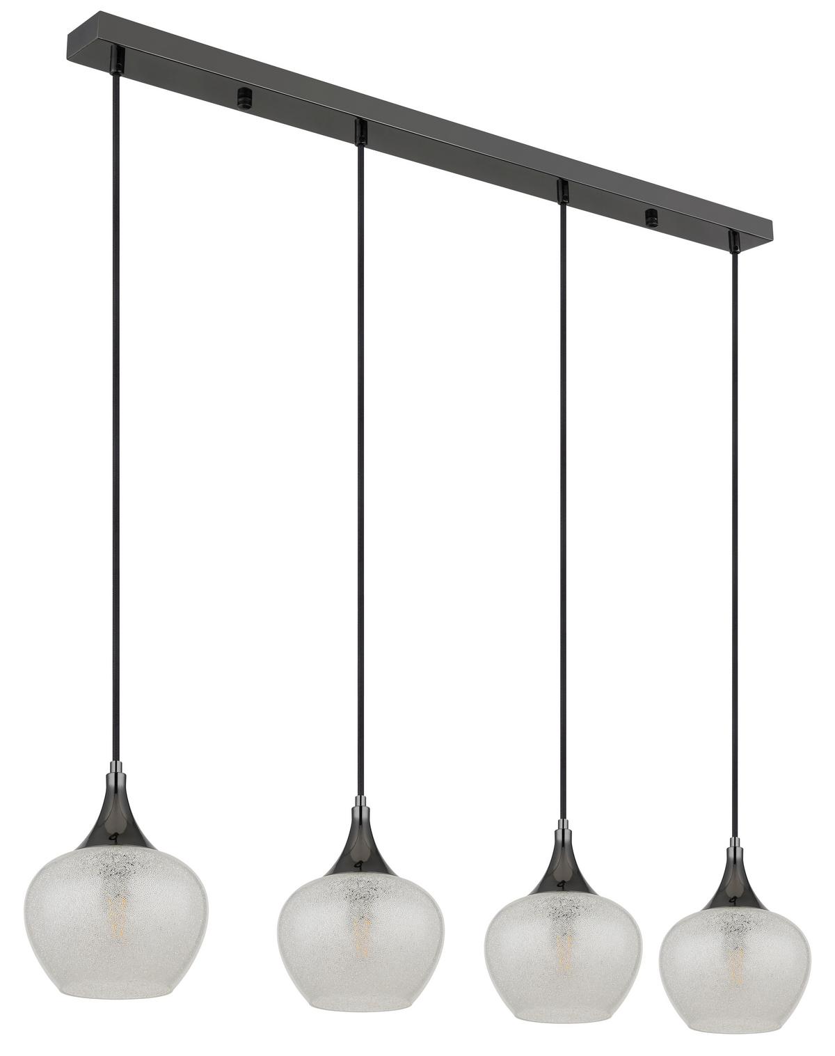 Hängeleuchte Maxy Schwarz/Chromfarben max.40Watt - Klar/Chromfarben, KONVENTIONELL, Glas/Kunststoff (99/18/120cm) - Globo