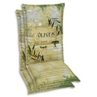 Sesselauflagenset Olive Hellgrün, 2-teilig - Dunkelgrün/Hellgrün, Basics, Textil (50/7/120cm)