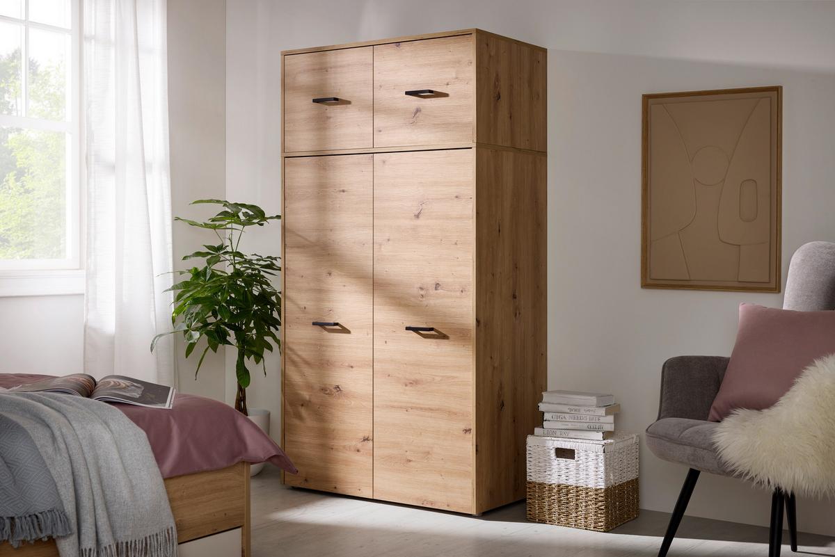 Unterbauschrank Kivo Eiche Artisan - Schwarz/Eiche Artisan, MODERN, Holzwerkstoff/Kunststoff (45/69,8/52,1cm) - Based