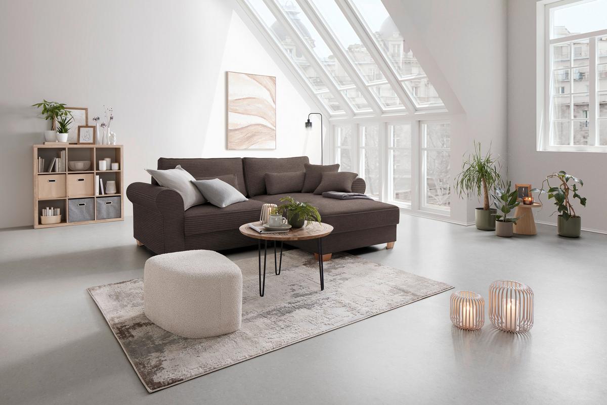 Wohnlandschaft Angelo Mokka - Mokka, MODERN, Holz/Holzwerkstoff (255/92/185cm) - Mömax