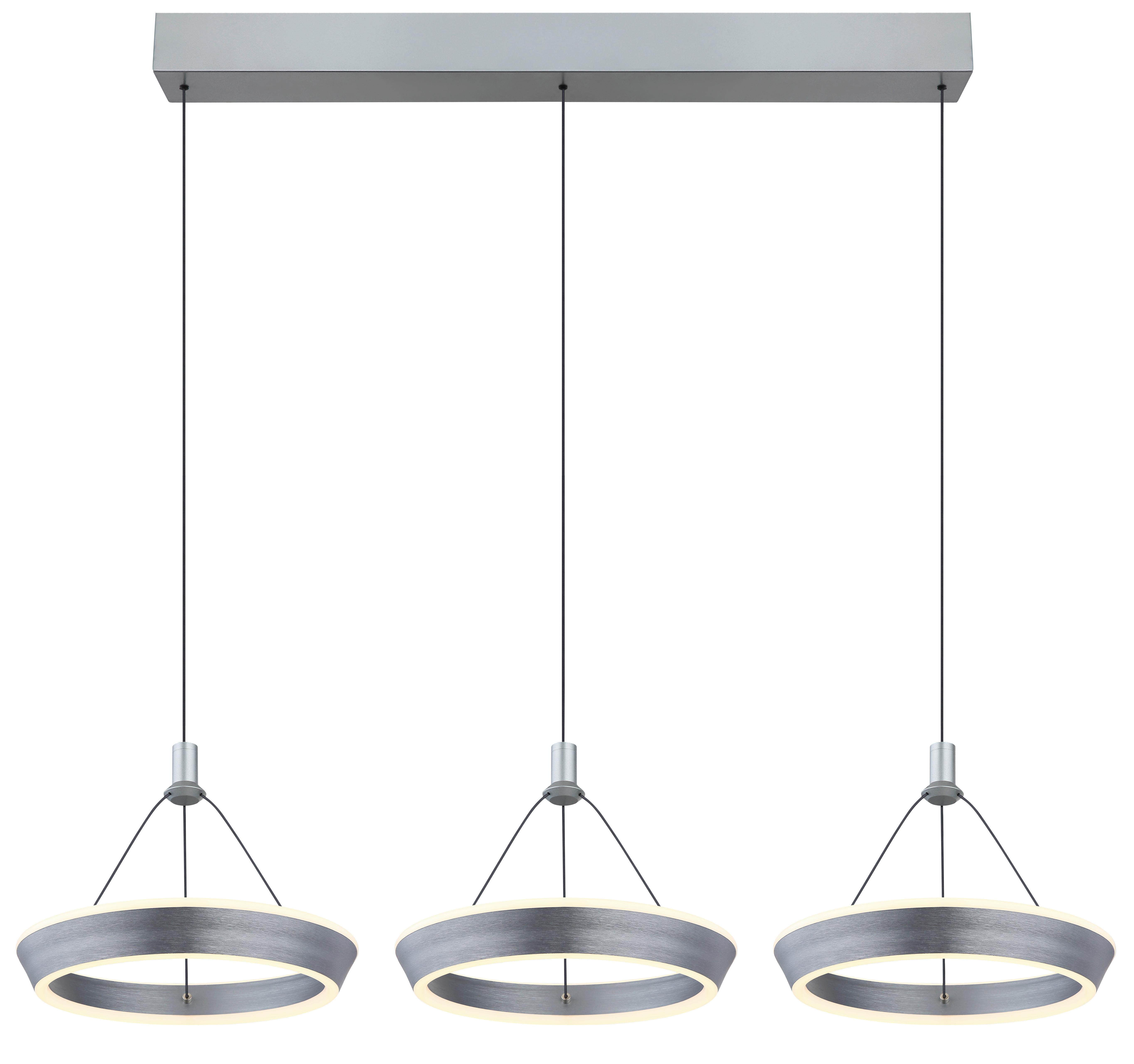 LED-Hängeleuchte Ferra Grau/Opal/Titan max. 36 Watt - Titanfarben/Opal, Design, Kunststoff/Metall (97,5/30,4/200cm) - Globo