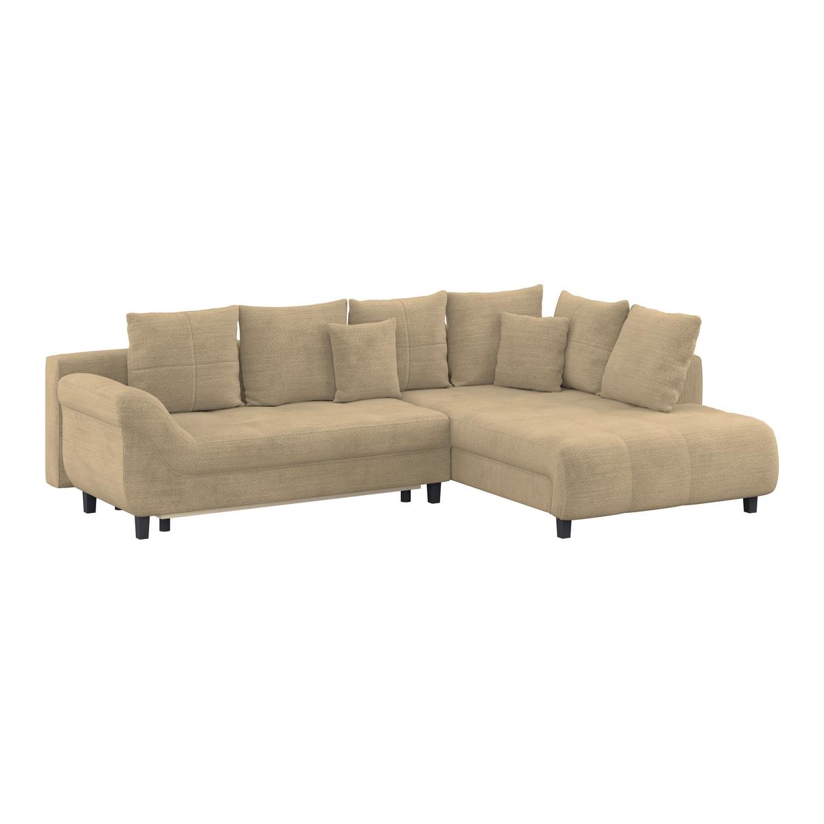 Kutna Garnitura Mendoza - bež/crna, Konvencionalno, tekstil (309/197cm) - Modern Living