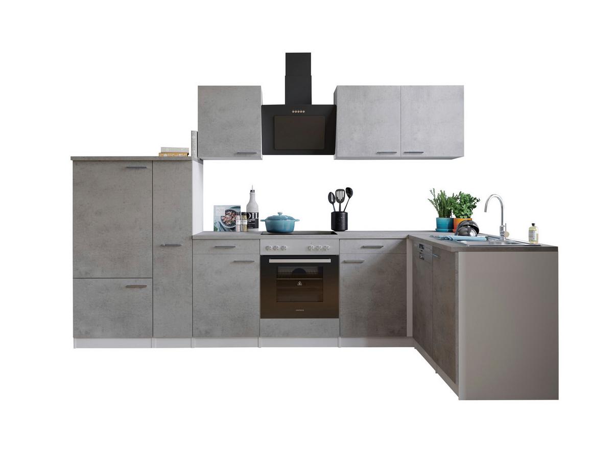 Kotna Kuhinja Z Aparati Malia, 310x172cm - barve nerjavečega jekla/siva, Basics, kovina/leseni material (310/172cm) - Respekta