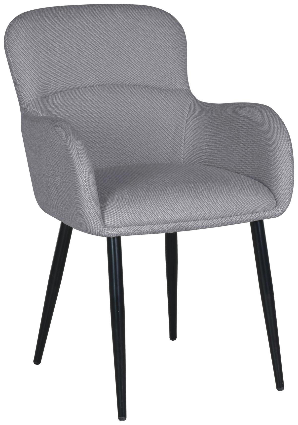 Naslanjač Selena, Siva - siva/črna, Konvencionalno, kovina/tekstil (56/88/61cm)