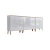 Sideboard Mailand Set 6 Weiß/Eiche - Weiß Hochglanz/Weiß, MODERN, Holz/Holzwerkstoff (263,5/86/33cm) - MID.YOU