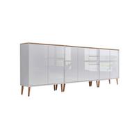 Sideboard Mailand Set 6 Weiß/Eiche - Weiß Hochglanz/Weiß, MODERN, Holz/Holzwerkstoff (263,5/86/33cm) - MID.YOU