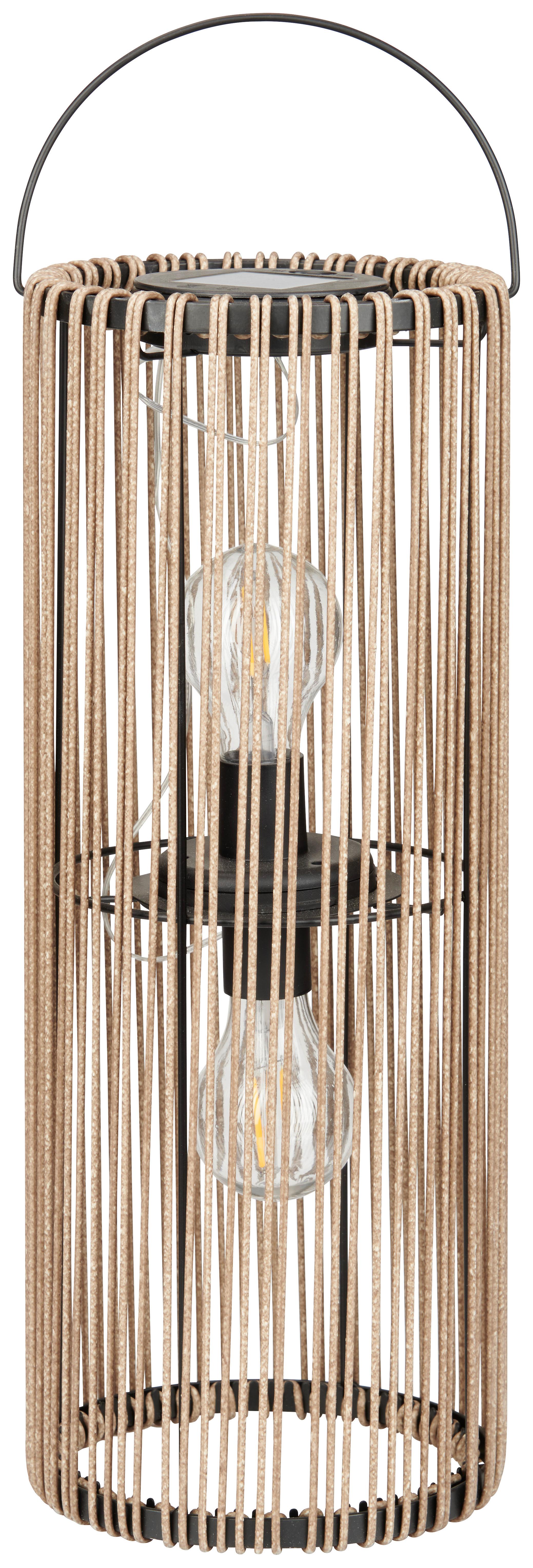 Lampă solară Laurin - maro, Modern, plastic/metal (16/50cm) - Modern Living