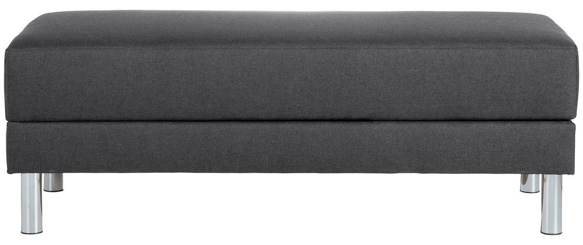 ECKSCHLAFSOFA JUST FASHION - Chromfarben/Graphitfarben, KONVENTIONELL, Textil/Metall (152/230cm) - Max Winzer