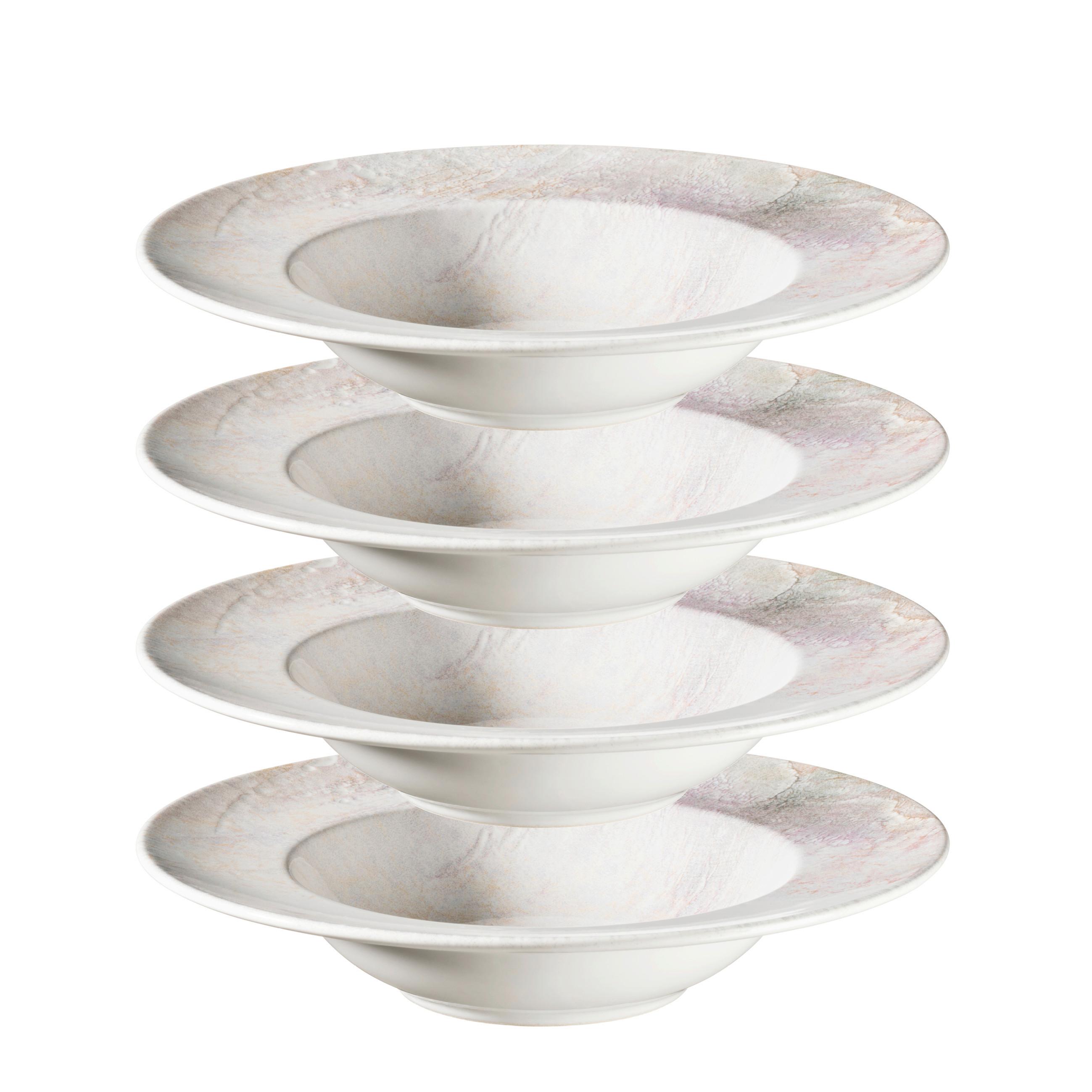 Pastatellerset 935638 - Weiss/Lila, Basics, Keramik (26,5/5,5cm) - Mäser
