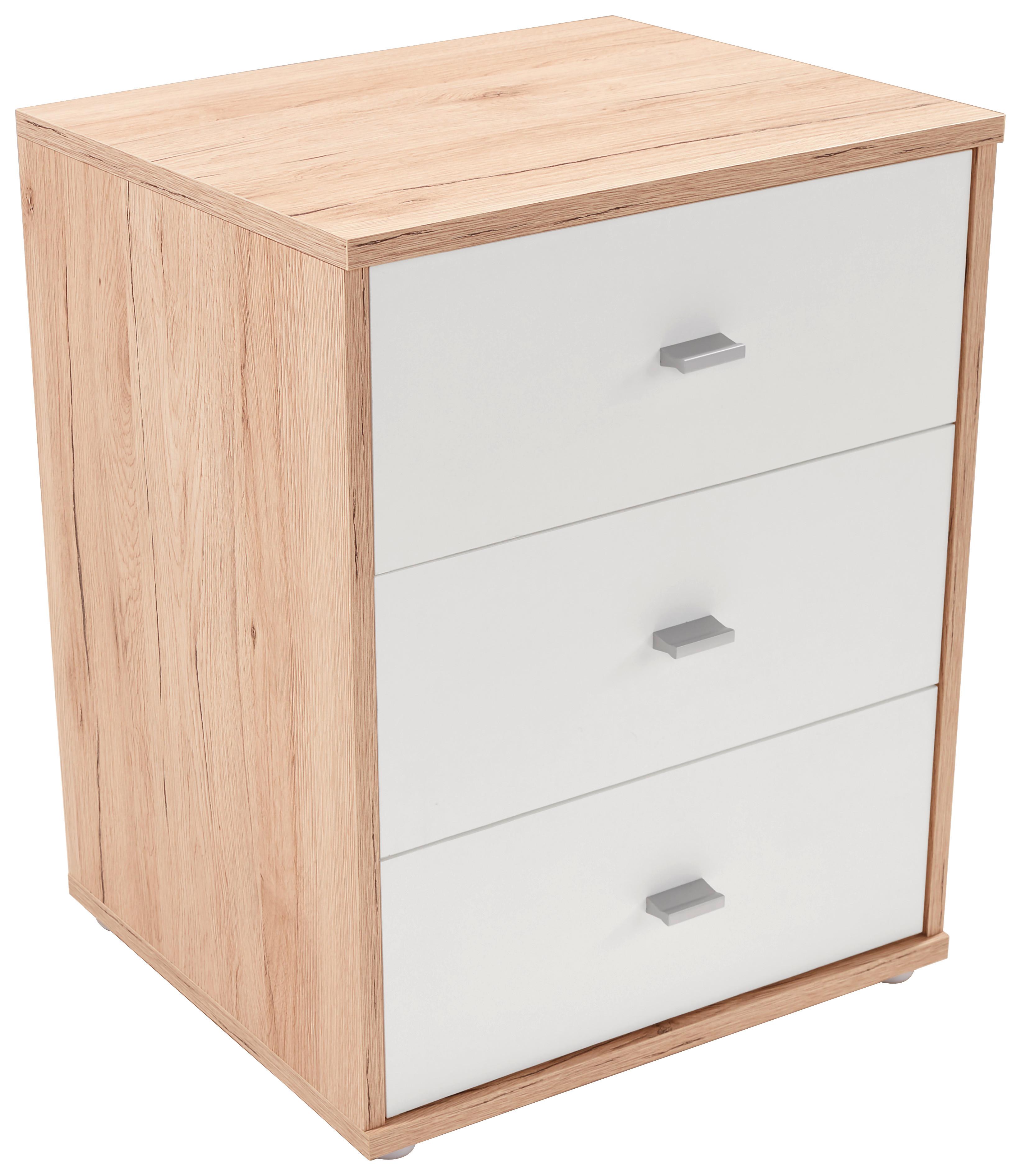 Nočna Omarica 4-You New - barve kroma/barve hrasta, Konvencionalno, umetna masa/leseni material (50/54,8/34,6cm) - Modern Living
