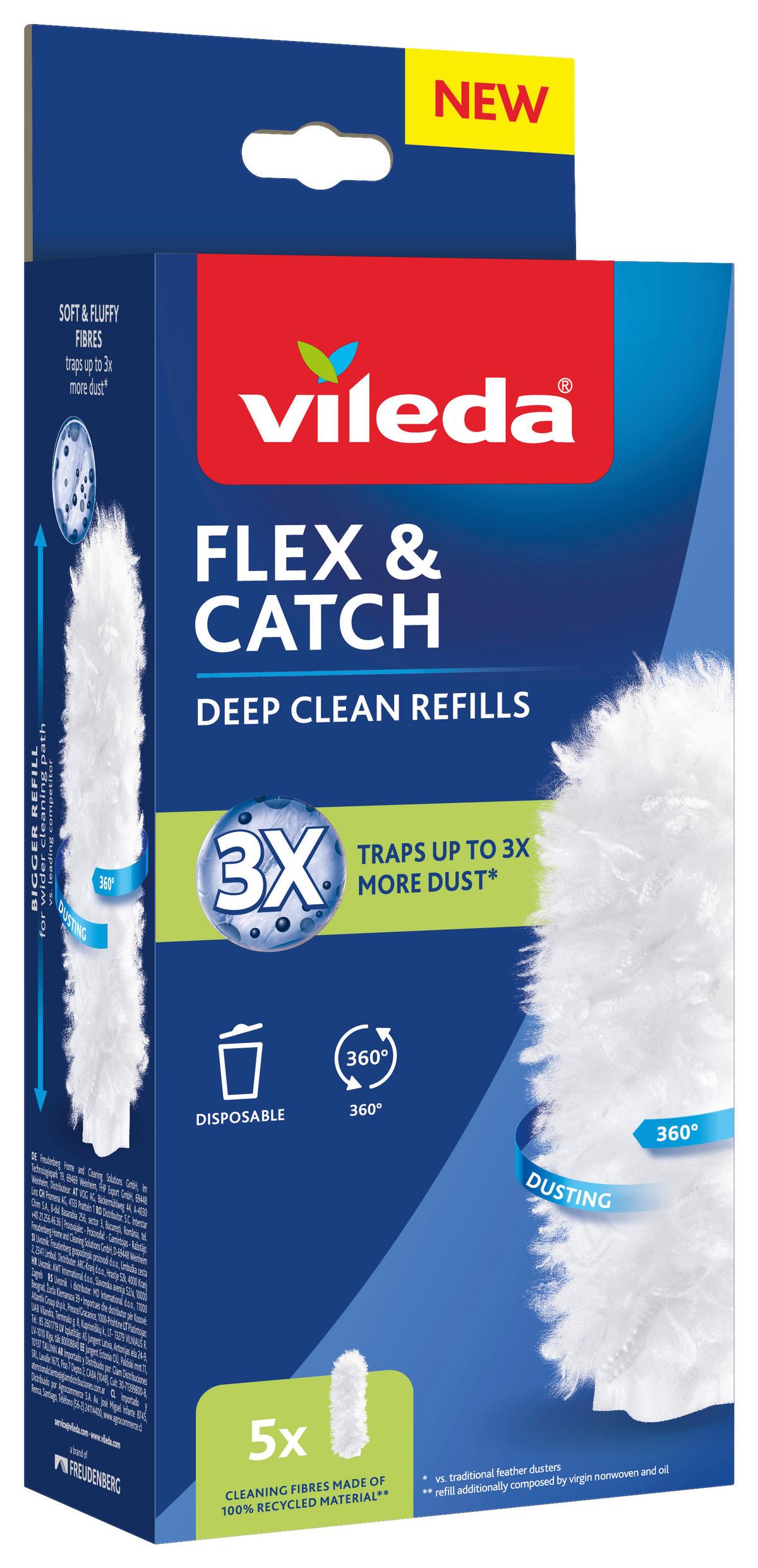 Ersatz-Staubpads Vileda-Flex & Catch Weiß - Weiß, Basics, Naturmaterialien (11/6,5/26cm) - Vileda