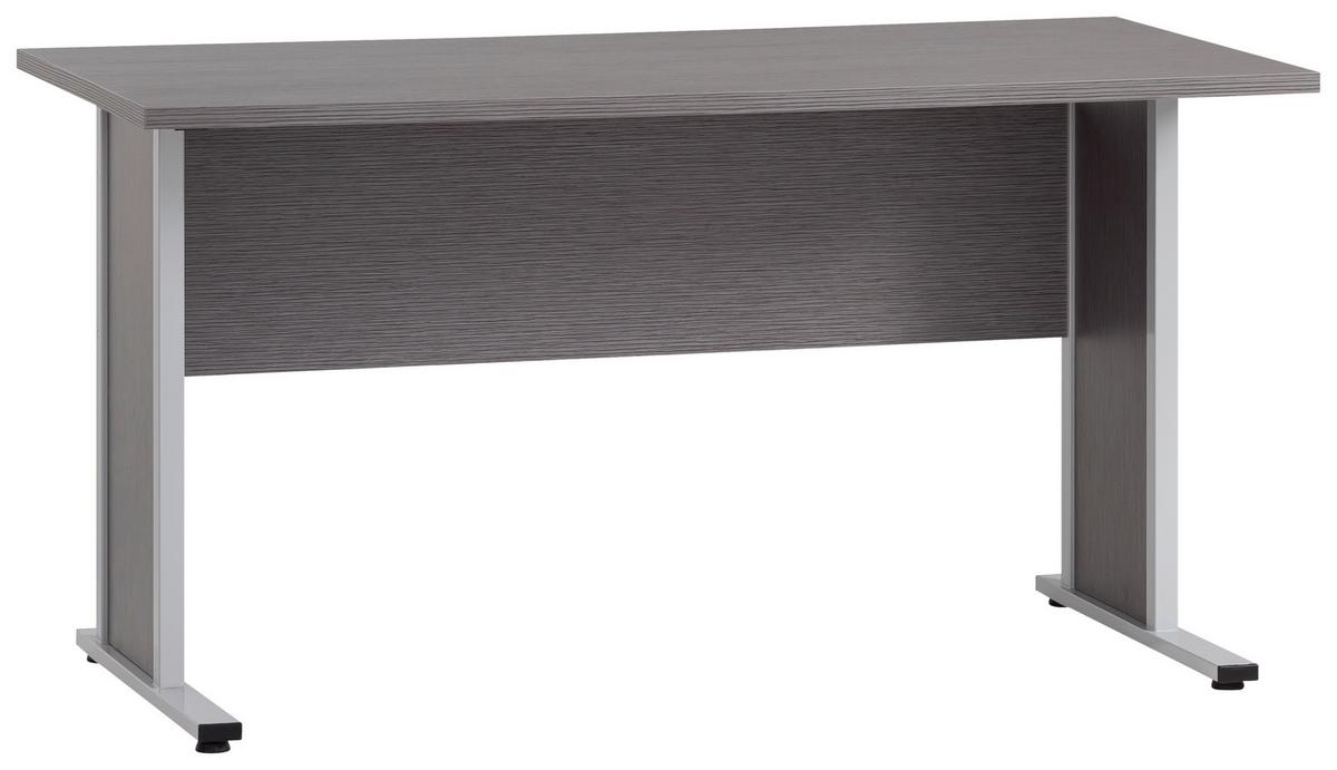 Schreibtisch Set 4100 Grau ca. 140x65x72,2cm - Silberfarben/Hellgrau, MODERN, Holzwerkstoff/Metall (140/65/72,2cm) - MID.YOU