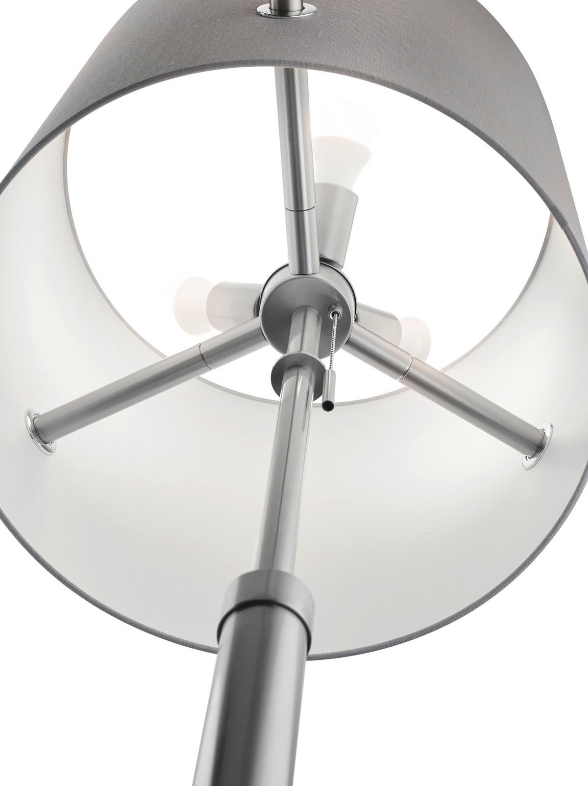 Stehleuchte Camden Grau/Nickel max. 60 Watt - Grau/Nickelfarben, Basics, Textil/Metall (65,0/187,0cm) - Trio Leuchten