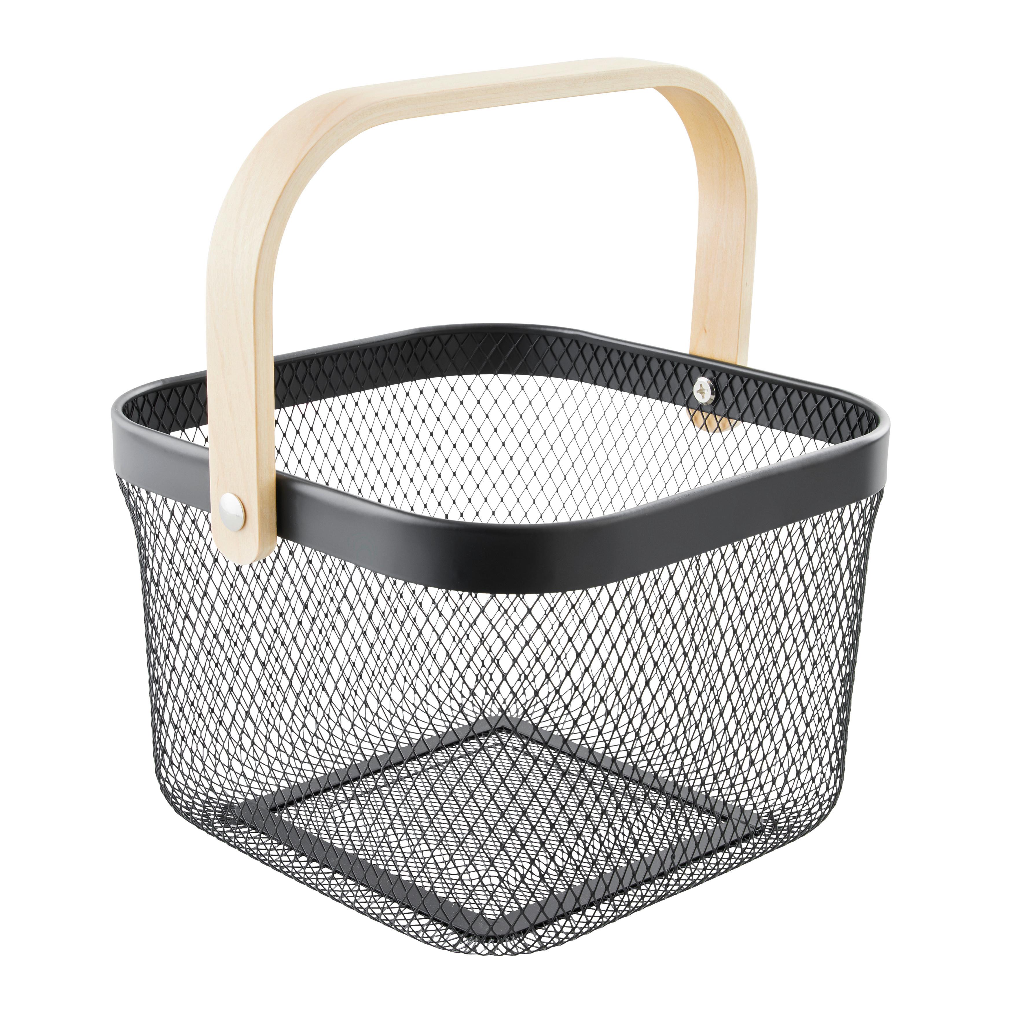 Univerzális Kosár Betty - fekete, Modern, fa/fém (26.8/25.5/17.5cm) - Mömax
