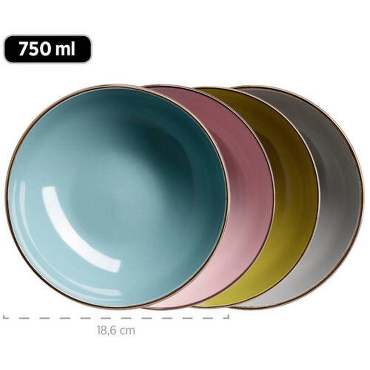 KOMBISERVICE 931726 4 FARBIG - Blau/Rosa, Basics, Keramik (37/23,5/32,3cm) - Mäser