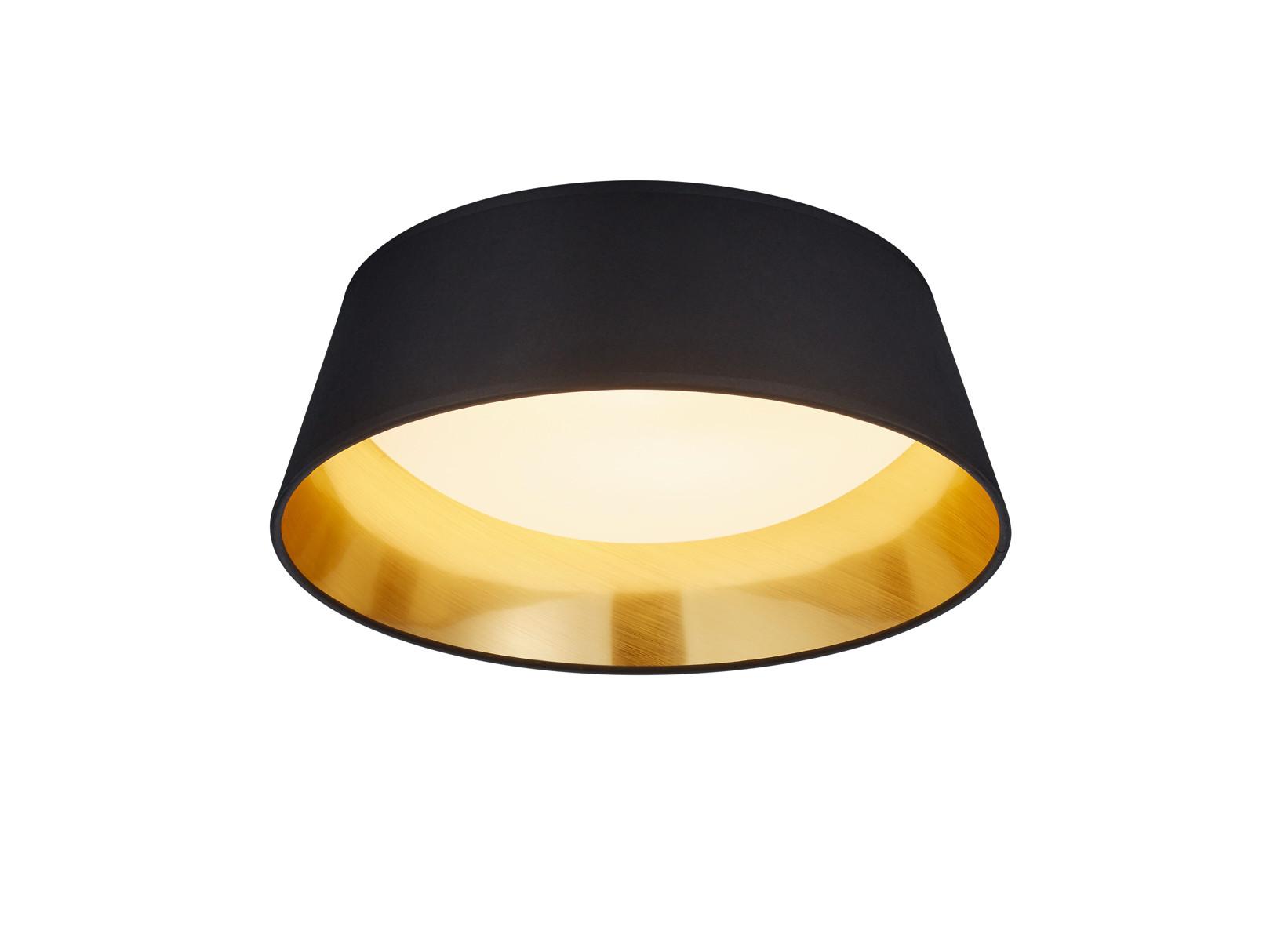 LED-Deckenleuchte Ponts Schwarz/Goldfarben max. 14 W - Goldfarben/Schwarz, LIFESTYLE, Textil (34/10cm)