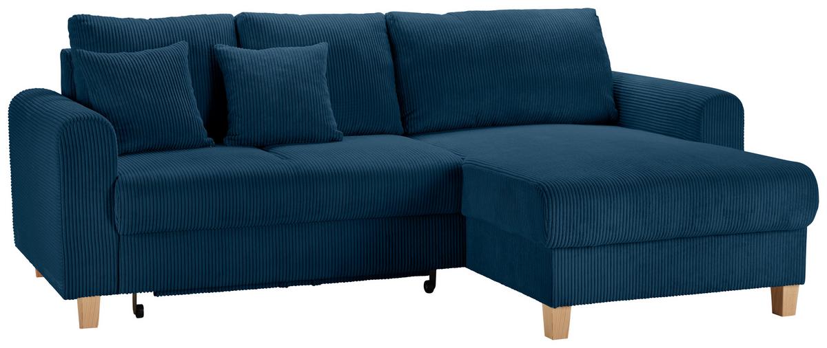 Kutna Garnitura Lille - svijetlo smeđa/plava, Moderno, tekstil/drvo (232/110/156cm) - Best Price