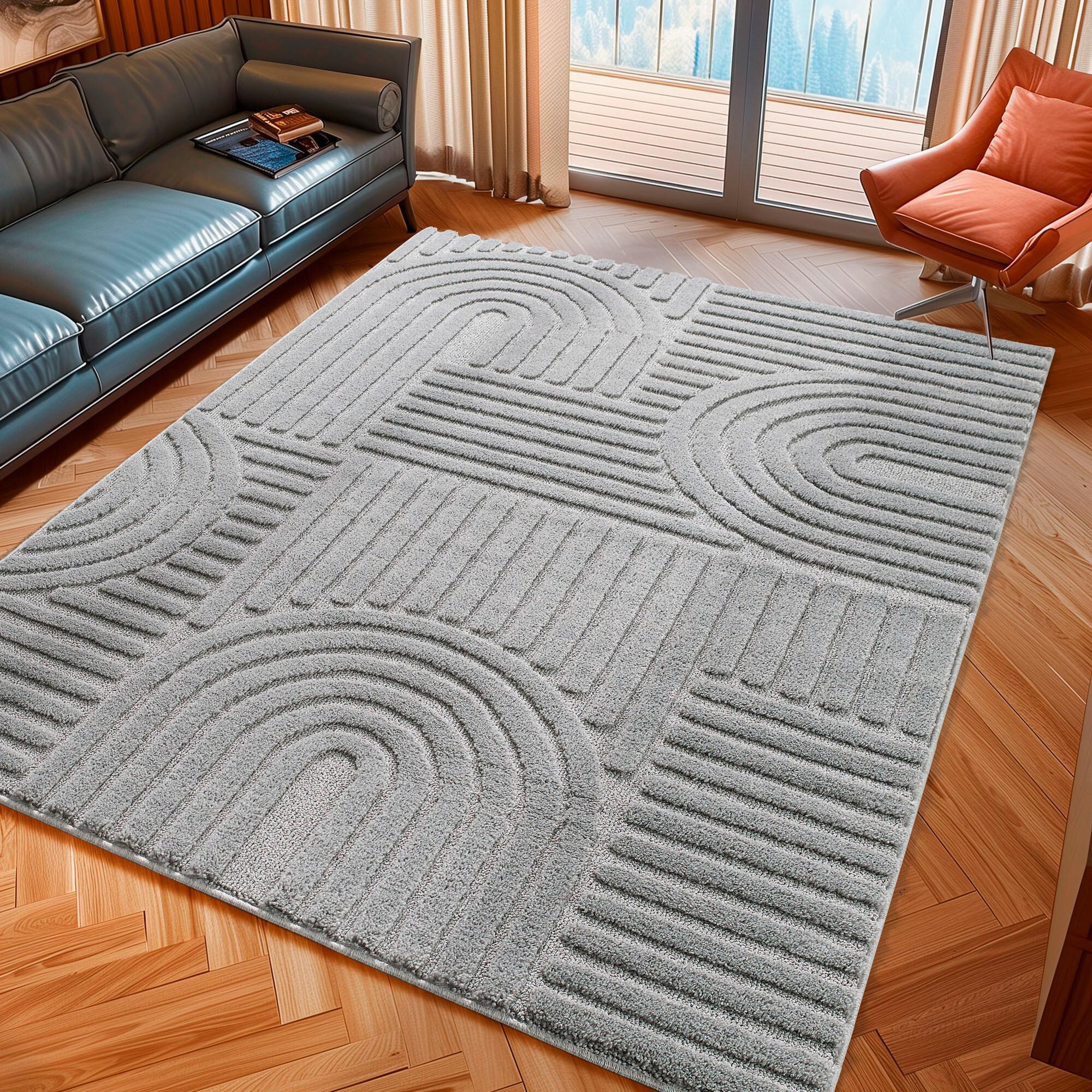 Hochflorteppich Art Silberfarben ca. 140x200cm - Silberfarben, Basics, Textil (140/200cm) - Novel