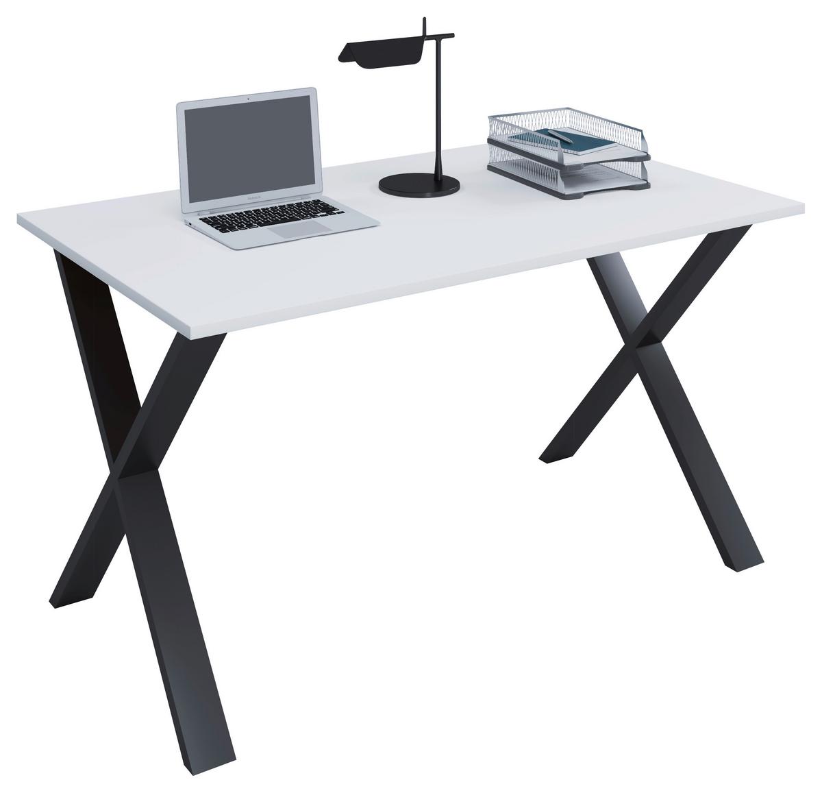 Pisalna Miza Lona, Bela, Črna, 110x50cm - črna/bela, Moderno, kovina/leseni material (110/50/76cm) - MID.YOU