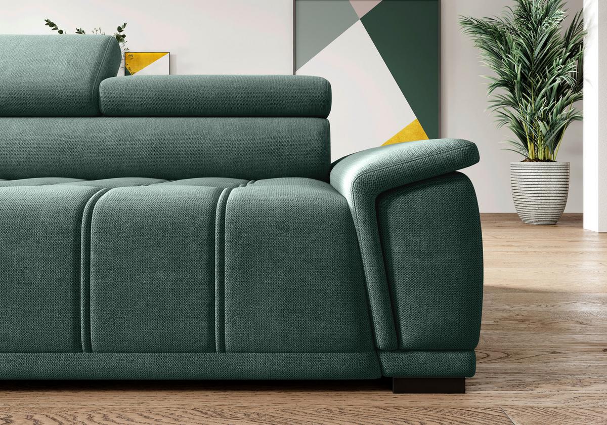 Kutna Garnitura Gremio - tamno zelena/crna, Moderno, tekstil/plastika (106/283cm) - Modern Living