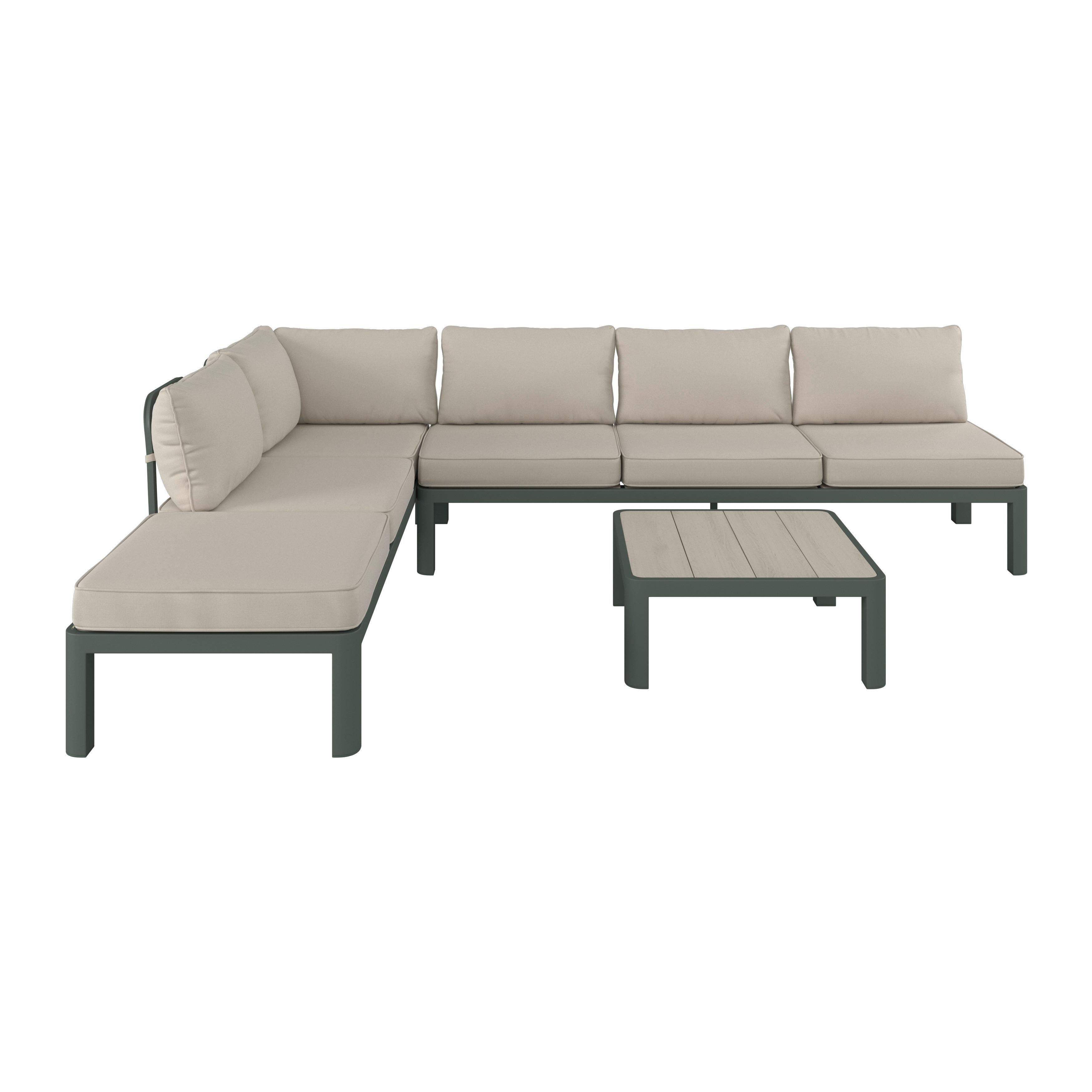 Kerti Garnitúra New York - bézs/zöld, Modern, műanyag/textil (300/70/222cm) - Mömax