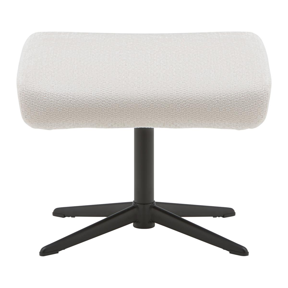 Hocker Como Ecru - Ecru/Schwarz, MODERN, Textil/Metall (52/43/41cm)