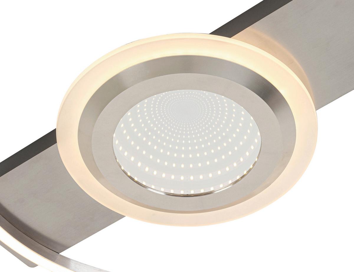 LAMPA SUFITOWA LED SANDRA - szary/kolor niklowy, Trend, tworzywo sztuczne/metal (42/40/6cm) - Novel