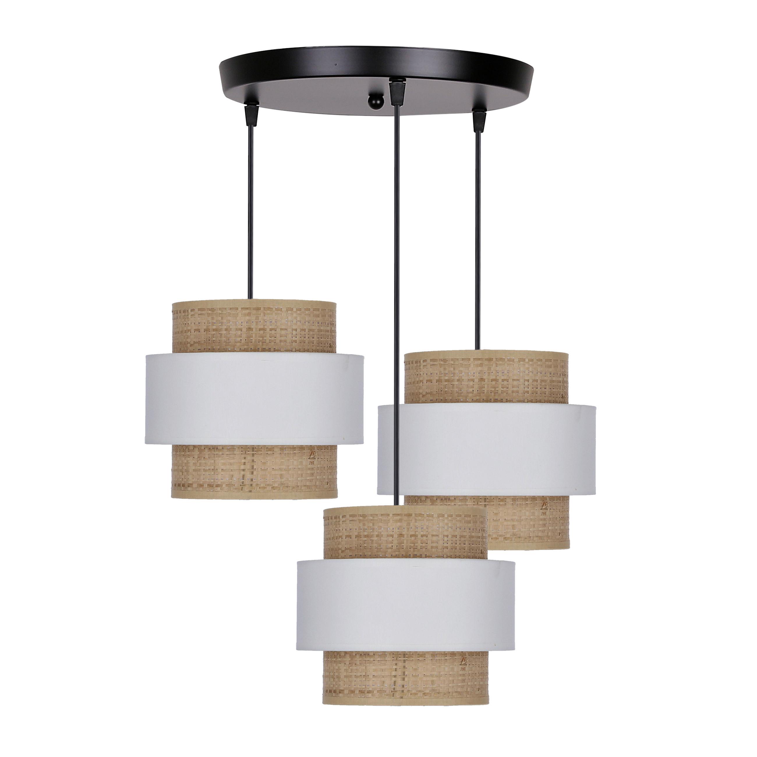 Viseća Svjetiljka Rattan - bijela/crna, Natur, metal/plastika (100cm)