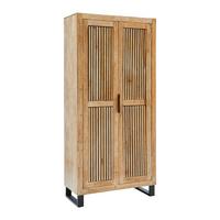 Garderobenschrank Everest Naturfarben/Schwarz - Schwarz/Naturfarben, Natur, Holz/Metall (88/187/40cm) - Mömax