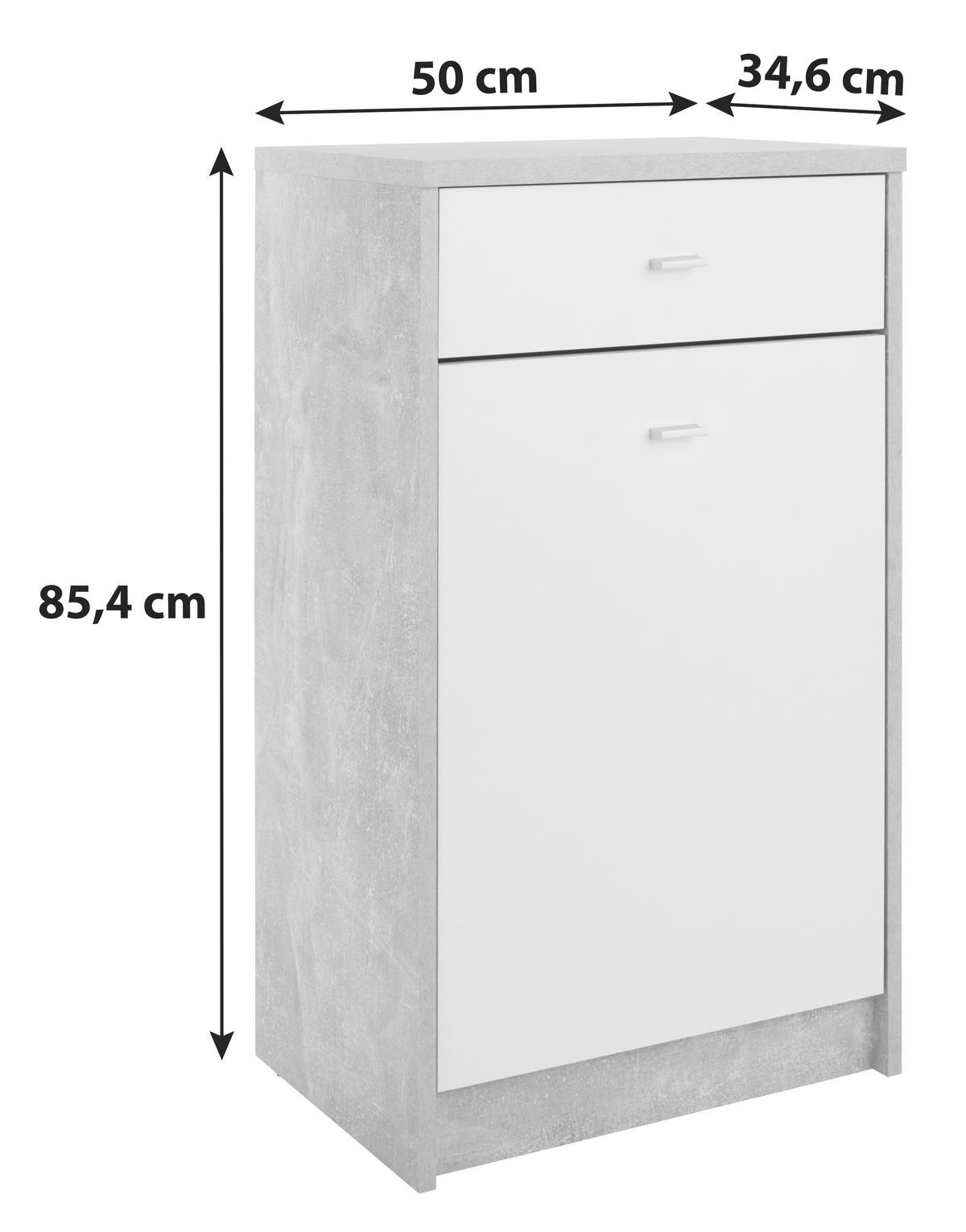 Komoda 4-you New, Bela, Barva Hrasta - barve kroma/barve hrasta, Moderno, umetna masa/leseni material (50/85,4/34,6cm) - Mömax