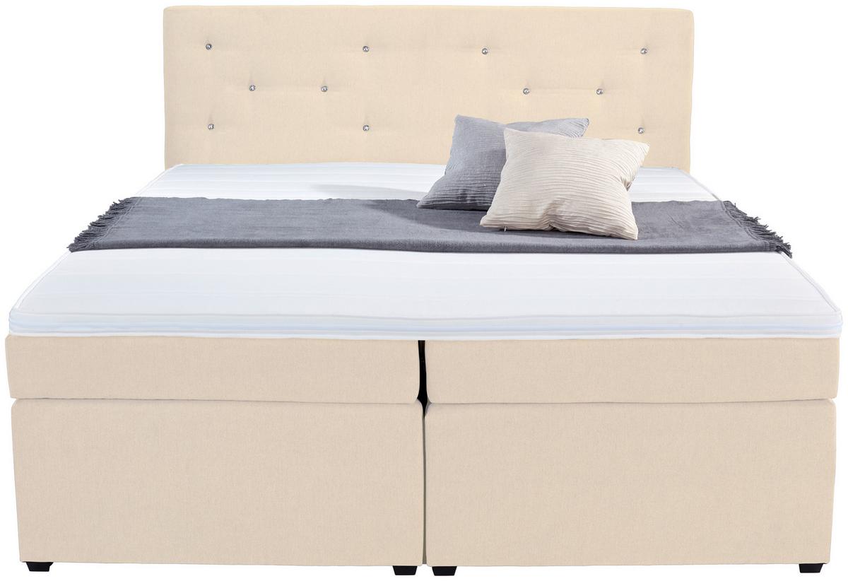 Boxspring Krevet Luminosa - bež/crna, Moderno, tekstil/plastika (180/200cm)
