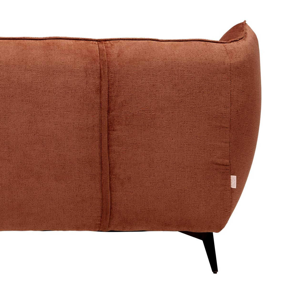 Wohnlandschaft Bogoni Rostfarben - Rostfarben/Schwarz, MODERN, Textil/Metall (278/84/168cm) - Mömax