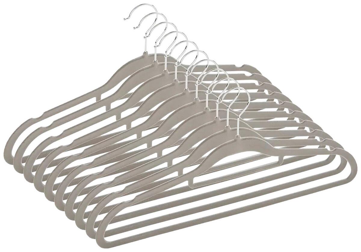 Set de umerașe Velvet 10/1 - negru, Modern, plastic/metal - Mömax