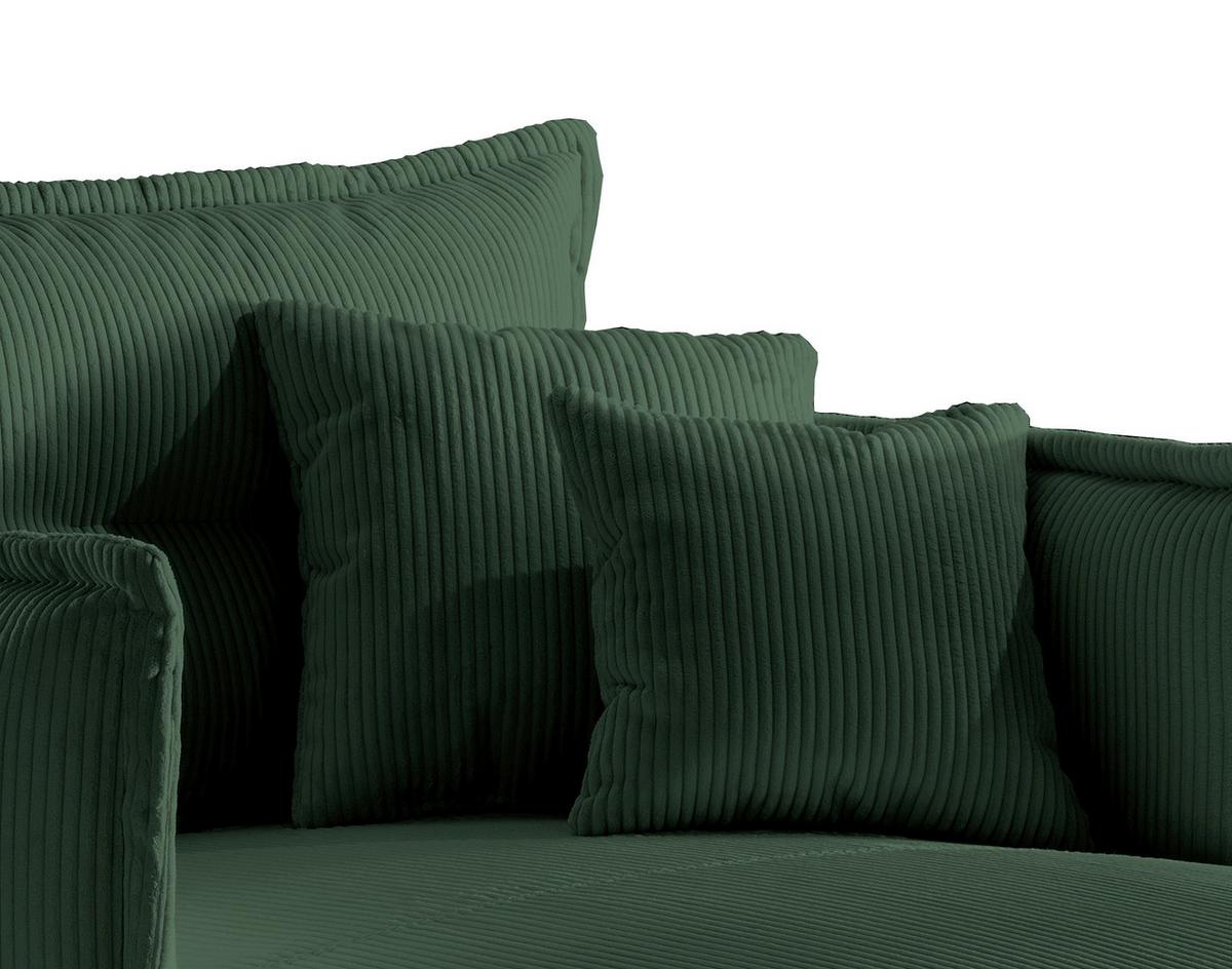 Relaxsessel Lava Grün Cord - Schwarz/Grün, MODERN, Textil/Metall (111/101/167cm) - Livetastic