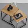 SET DE TABLES D'APPOINT KOKO -EXKLUSIV- - couleur naturelle/noir, LIFESTYLE, matériaux naturels/métal (34/38/36/40/34/38cm) - Mömax