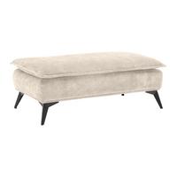 Hocker Ottawa Beige Strukturstoff - Beige/Schwarz, MODERN, Textil/Metall (122/47/68cm) - Premium Living