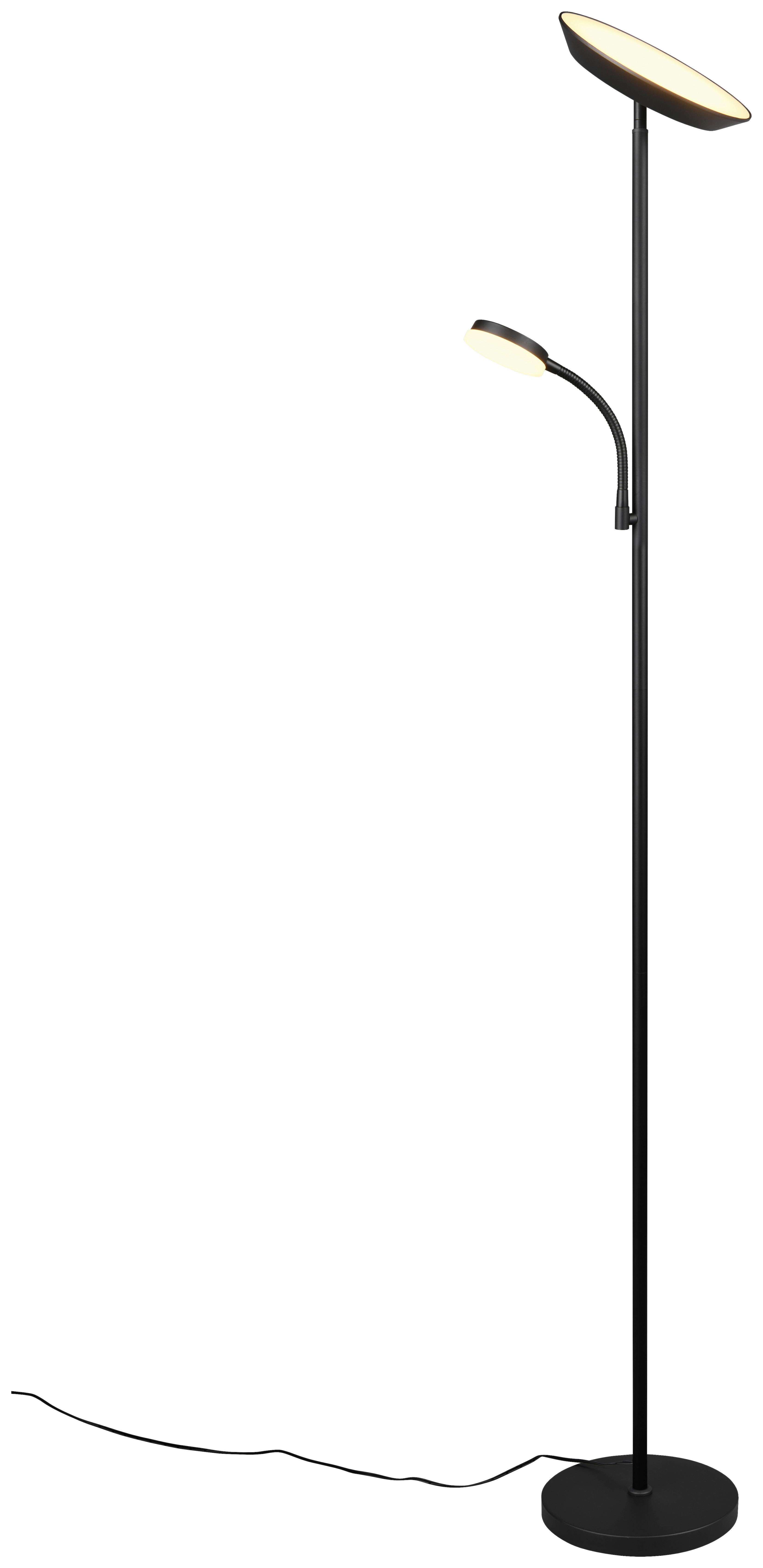 Led-stehleuchte Schwarz Matt Max. 17 Watt - Schwarz, Konventionell, Naturmaterialien/Kunststoff (25/178cm) - Mömax