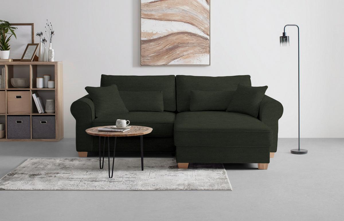 Wohnlandschaft Angelo Dunkelgrün - Dunkelgrün, MODERN, Holz/Holzwerkstoff (255/185cm) - Mömax