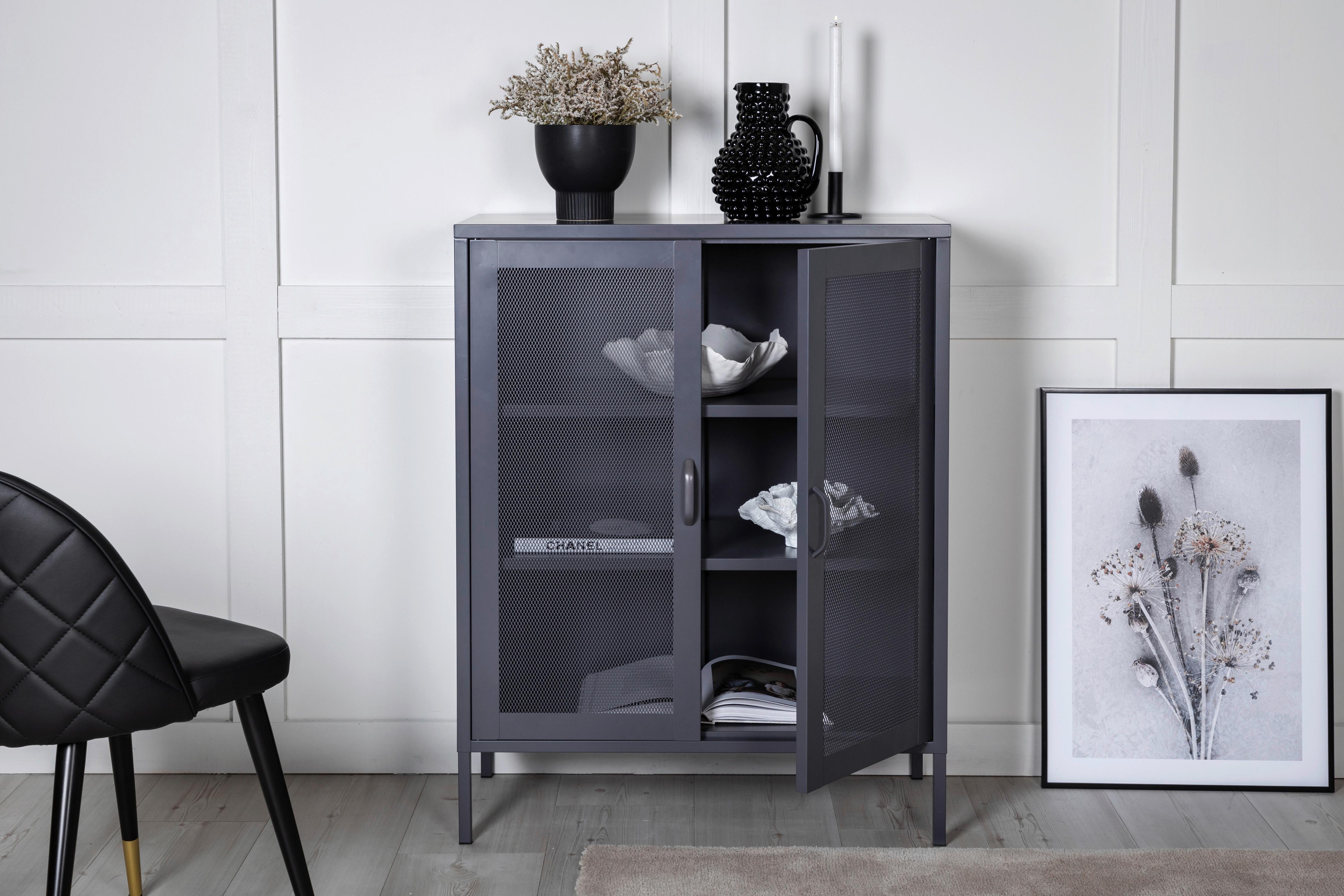 SIDEBOARD MISHA - Schwarz, Design, Metall (80/101.5/40cm) - Livetastic