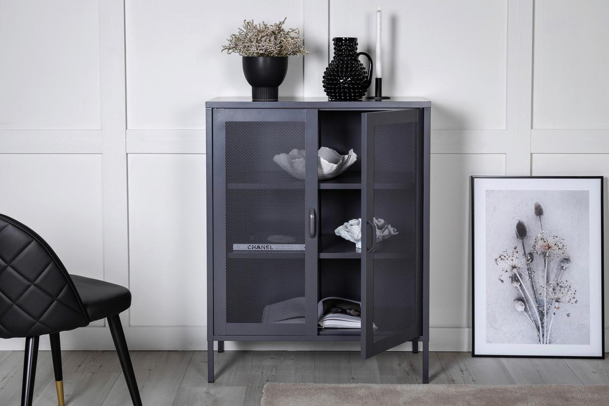 SIDEBOARD MISHA - Schwarz, Design, Metall (80/101.5/40cm) - Livetastic