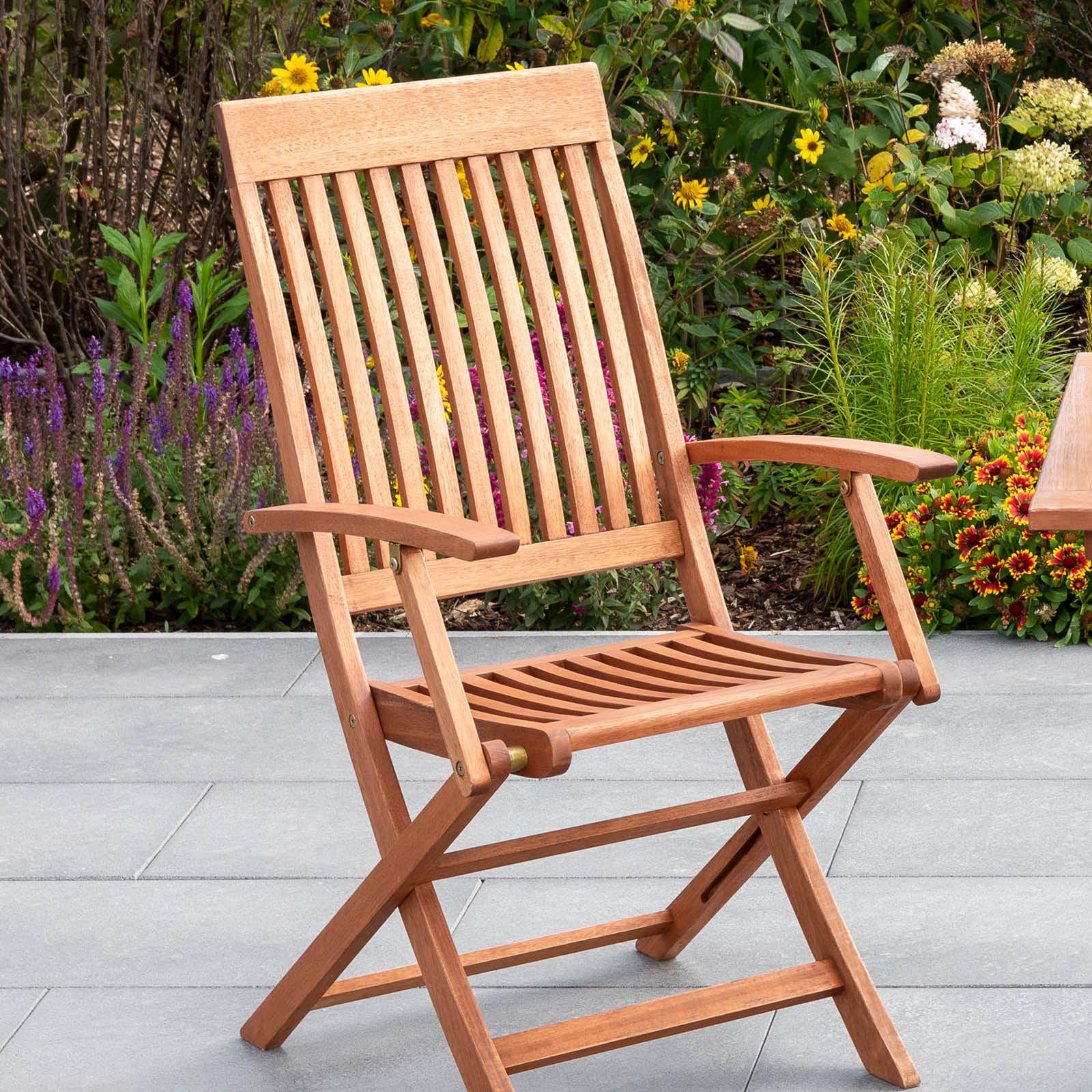 Gartensessel Comodoro Eukalyptusholz Naturfarben - Naturfarben, KONVENTIONELL, Holz (55,5/101cm) - Gardenson