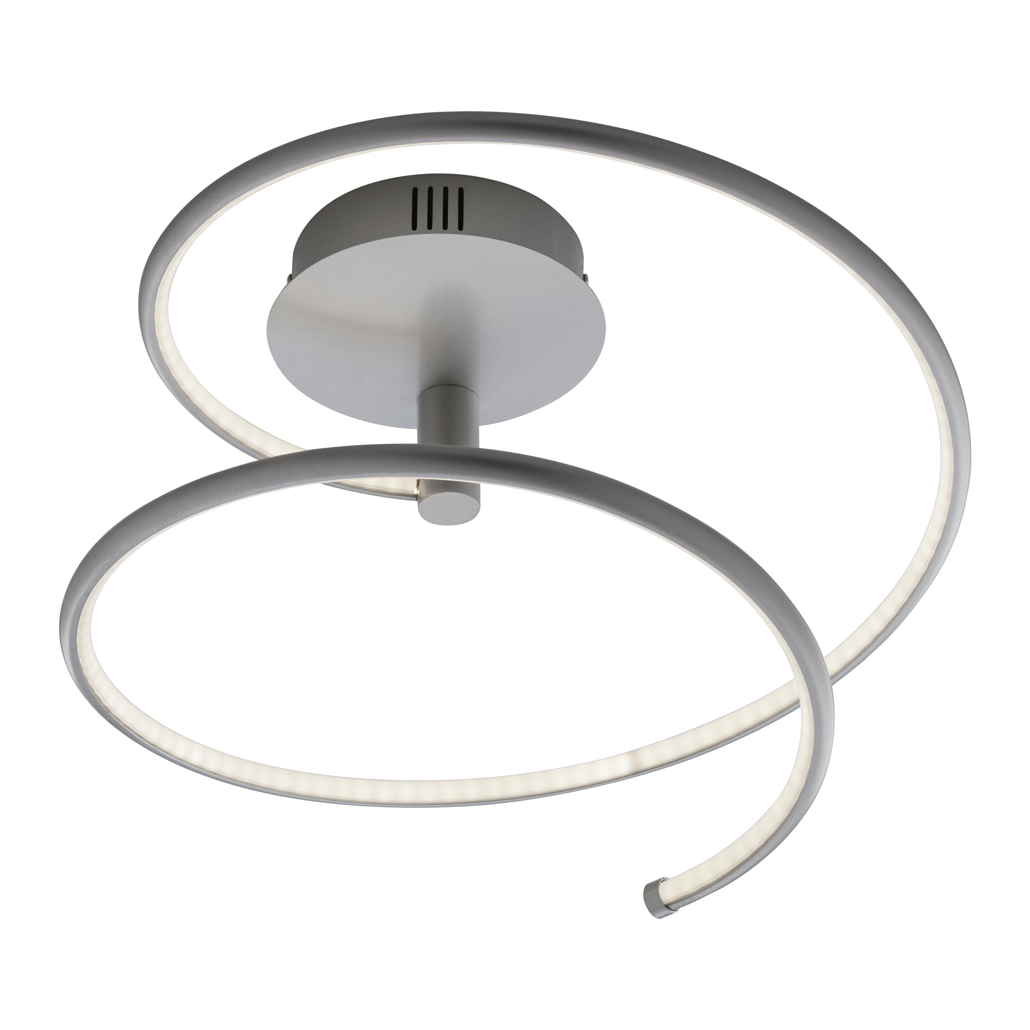 LED-Deckenleuchte max. 18 Watt 'Reggie' - Silberfarben, MODERN, Metall (35,5/34cm) - Bessagi Home