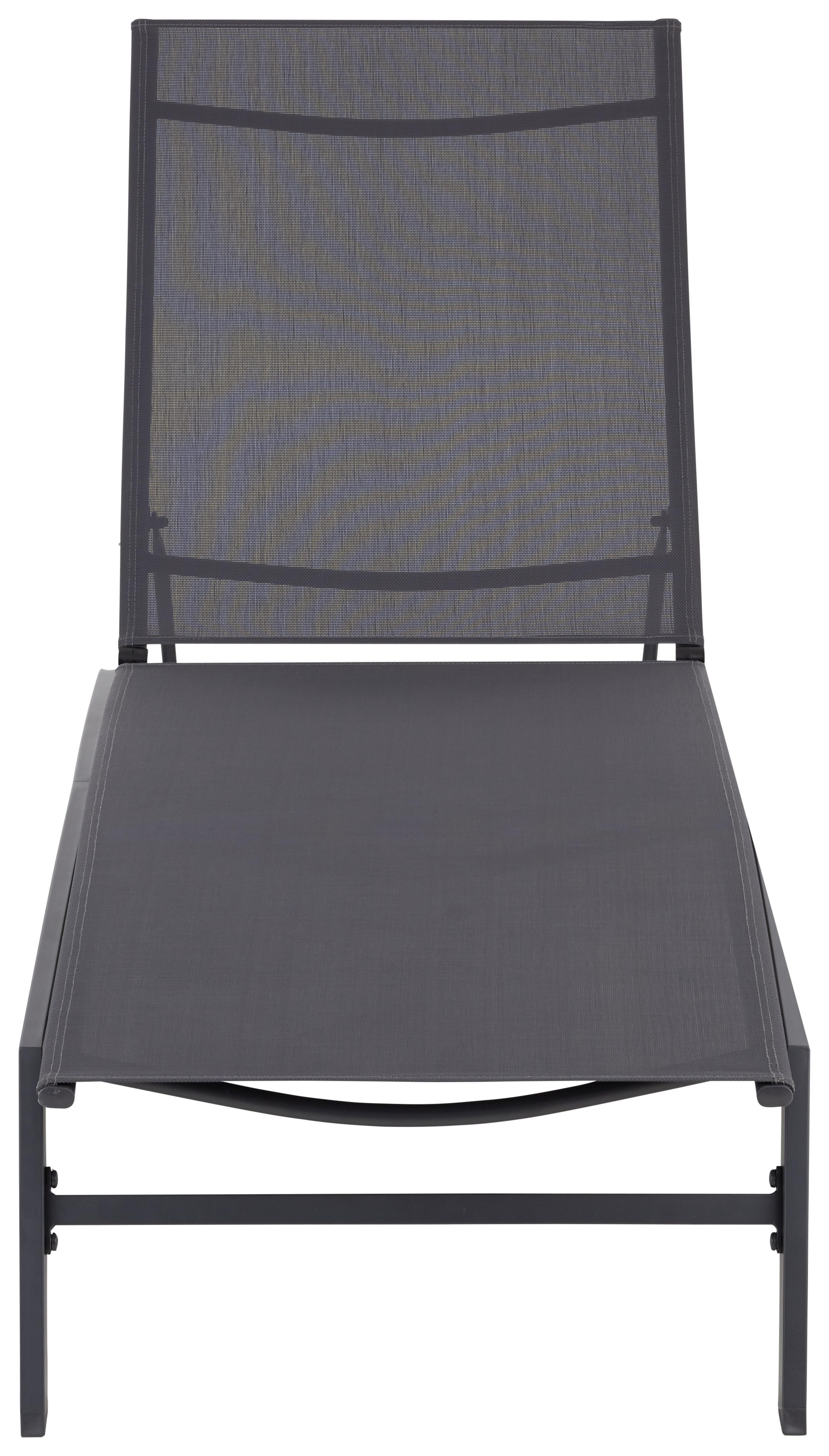 Sonnenliege Portugal in Anthrazit - Anthrazit, Modern, Textil/Metall (64/32/196cm) - Mömax