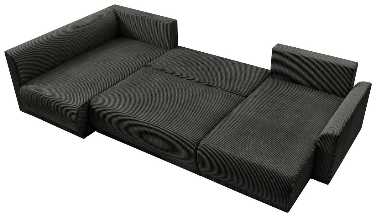 Coltar Kim - negru, Modern, lemn (146/313/160cm) - Modern Living