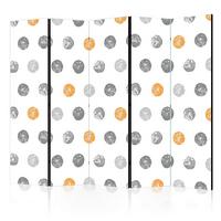 Paravan Round Stamps I, 5-Delni, Dvostranski - večbarvno, Basics, tekstil/les (225/172/3cm) - artgeist