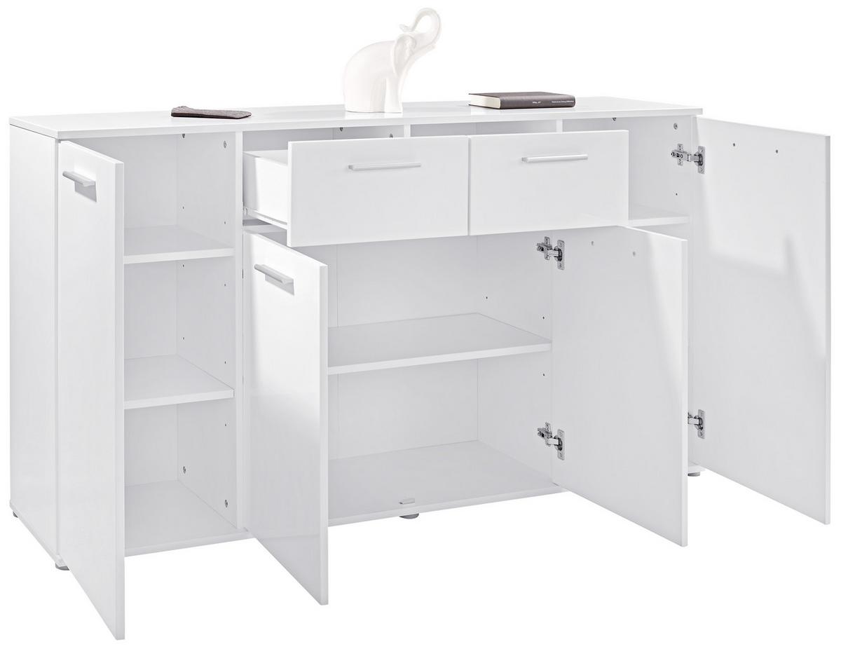 Komoda Christian New 3 - bijela/boje aluminija, Moderno, drvni materijal/plastika (160/85/35cm) - Modern Living
