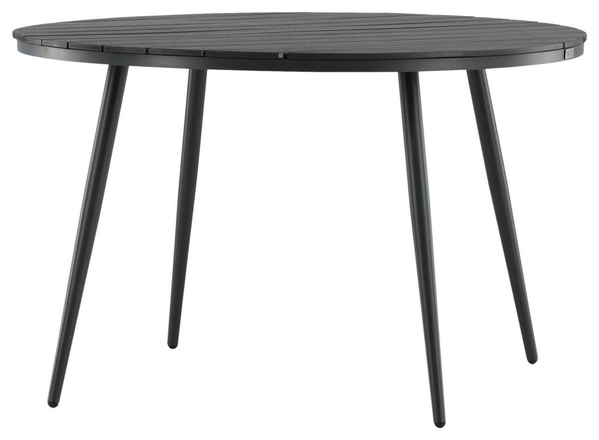 Gartentisch Break ca. 120x74 cm Schwarz - Schwarz, KONVENTIONELL, Kunststoff/Metall (120/74cm) - Gardenson