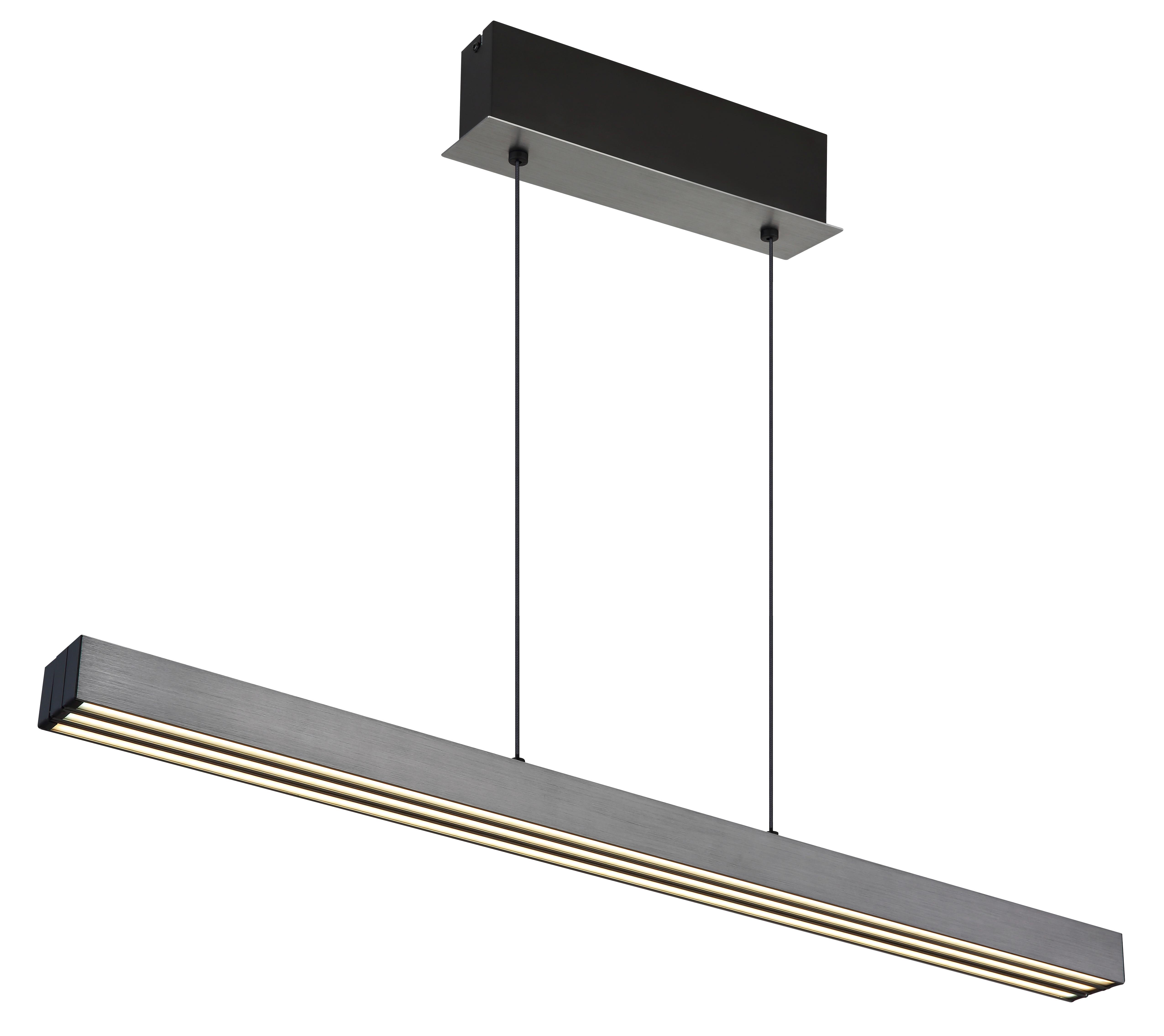 LED-HÄNGELEUCHTE 17016 - Dunkelgrau/Opal, Design, Kunststoff/Metall (95-150/7,5/80-150cm) - Globo