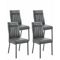 STUHL-SET CATANIA II S 4ER-SET - Anthrazit/Schwarz, MODERN, Textil/Metall (44/96/62cm) - MID.YOU